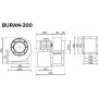 Радиальный вентилятор ERA PRO Buran 200 2K M L (1850 м3/ч) D160 левый
